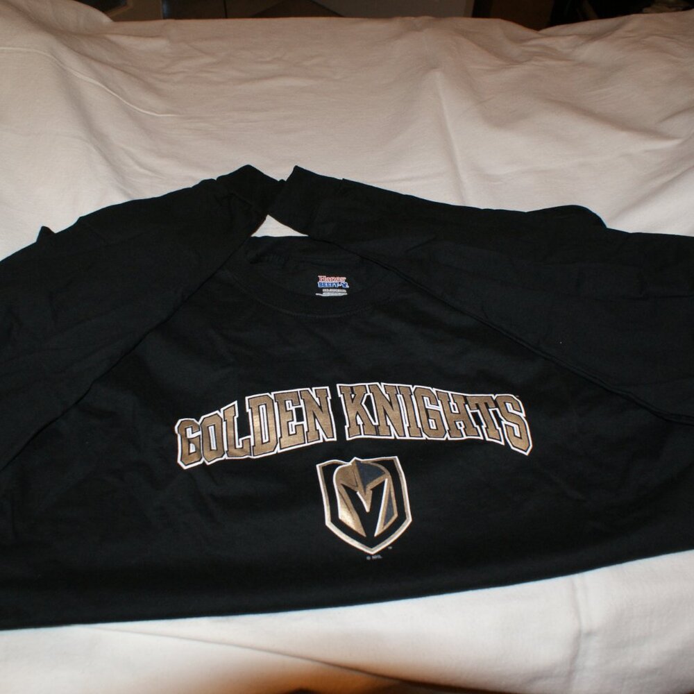 VGK  Fans must have Long Sleeve Beefy T by Hanes Size 2XL Pre-Shrunk Go Knights!